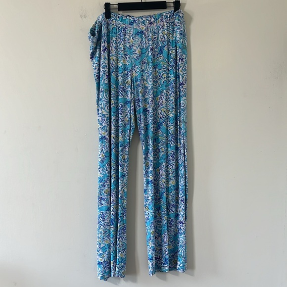 Lilly Pulitzer Melon Fig Tint Monkey Sea Knit Pajama Set Size XL - Picture 8 of 11